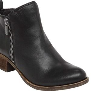 Lucky Brand Basel Bootie in Black Leather
